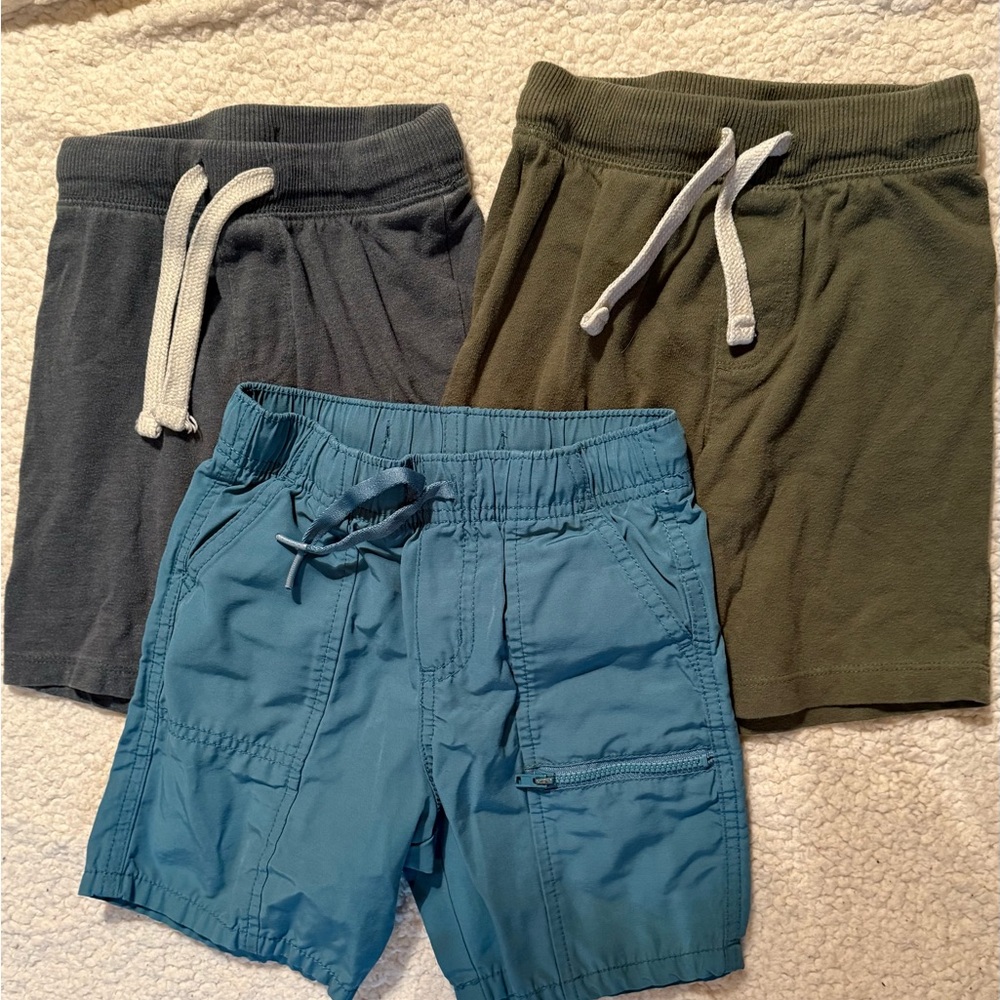Old Navy Kids' Shorts Trio - Teal, Olive, Charcoal